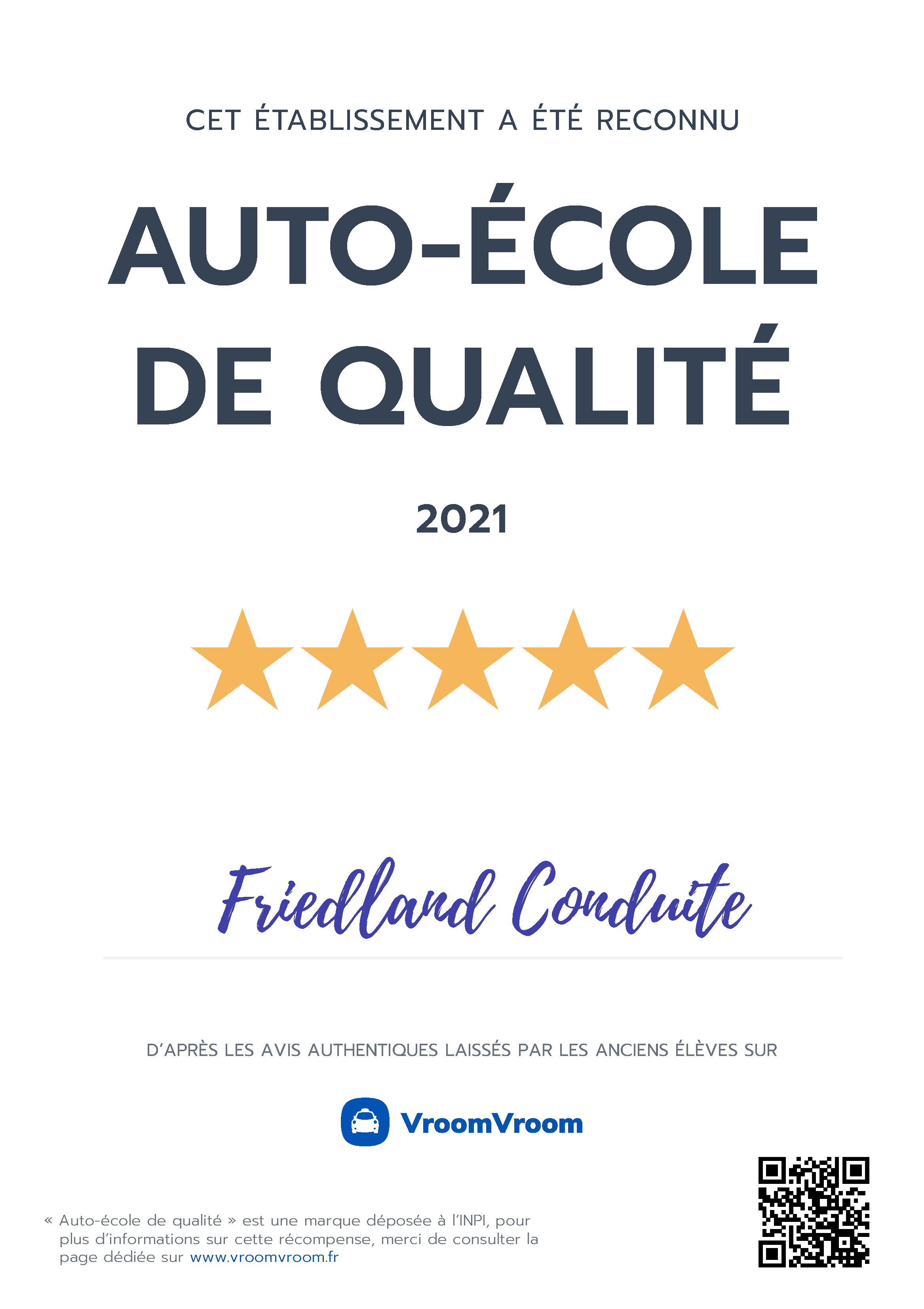 Auto-école de qualité 2021